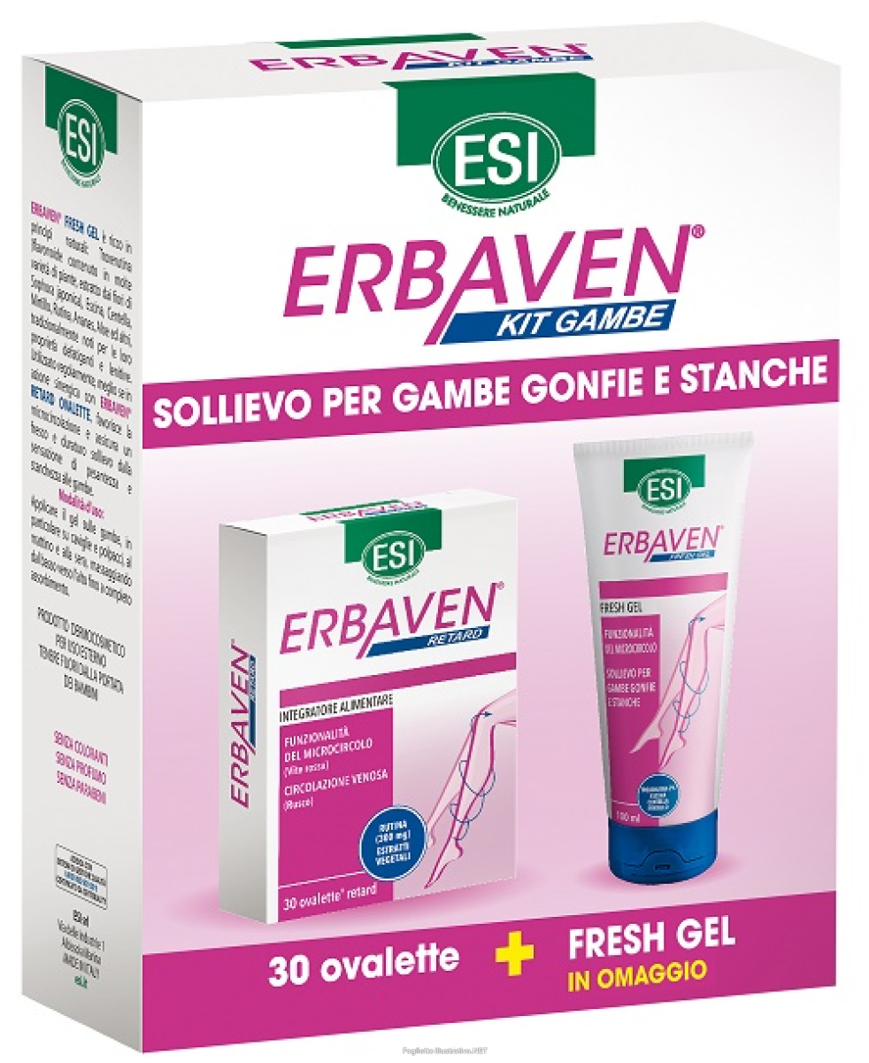 Acquista Online esi erbaven kit gambe gonfie integratore 30 ovalette retard + fresh gel 100ml e Cerca l'offerta più bassa