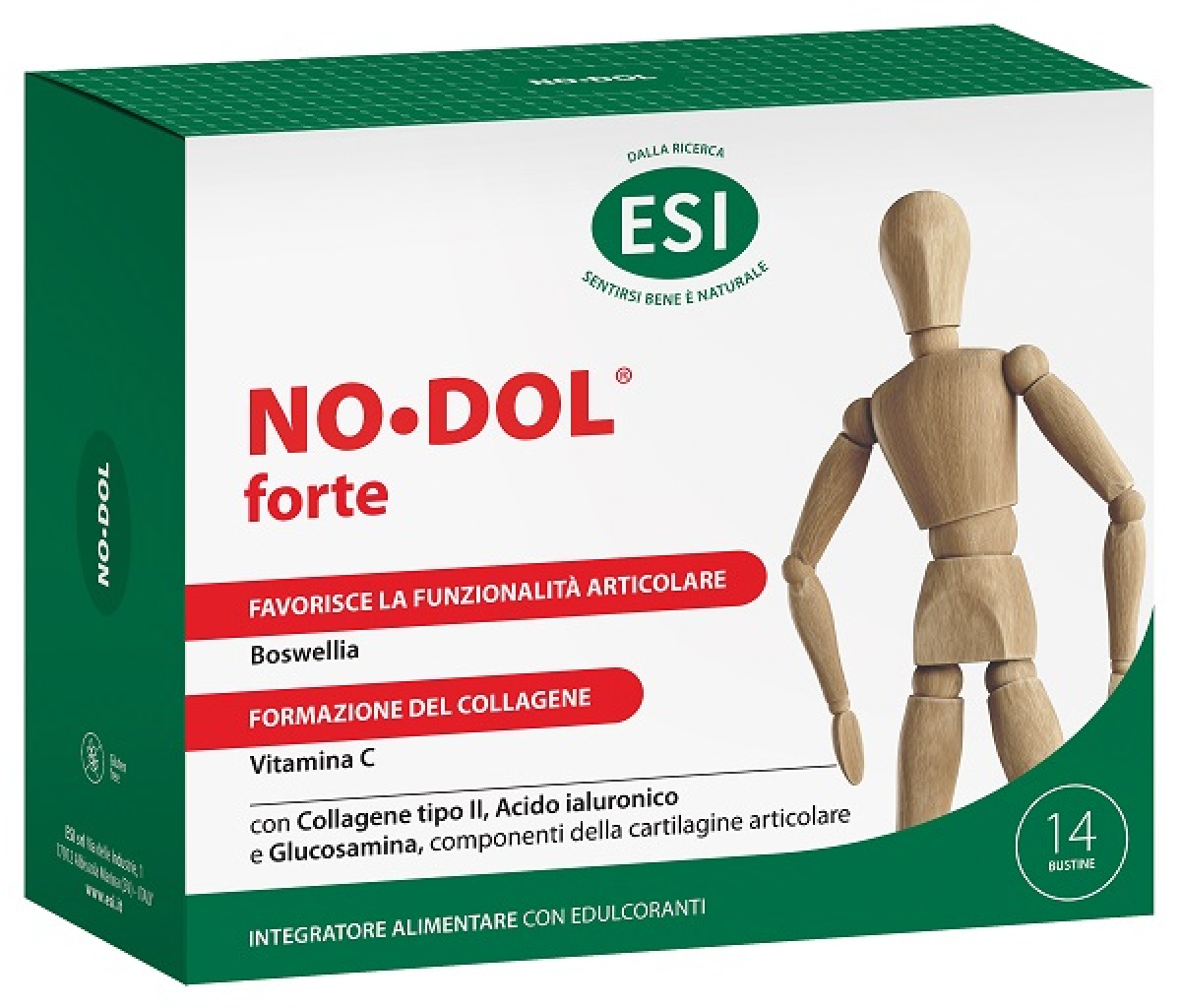 Acquista Online Esi no dol forte integratore per la funzionalità articolare e la normale formazione del collagene 14 bustine e Cerca l'offerta più bassa