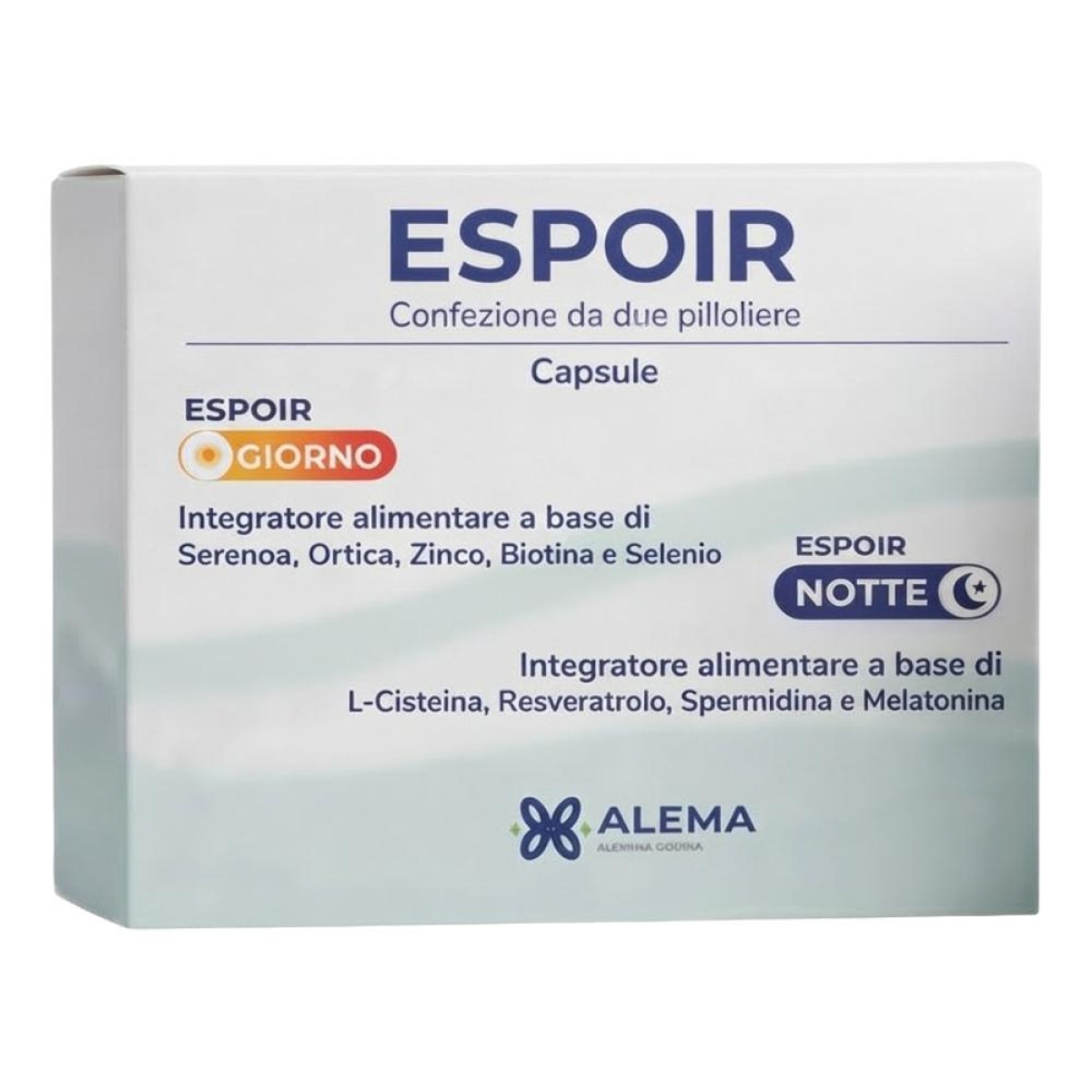 Acquista Online Espoir giorno 30 capsule gastroresistenti 720 mg + notte 30 capsule gastroresistenti 720 mg senza glutine senza lattosio e Cerca l'offerta più bassa
