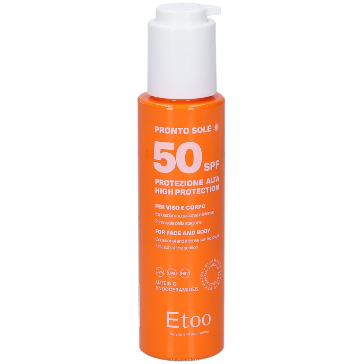 Acquista Online etoo pronto sole protezione solare viso e corpo spf 50 100 ml crema so e Cerca l'offerta più bassa