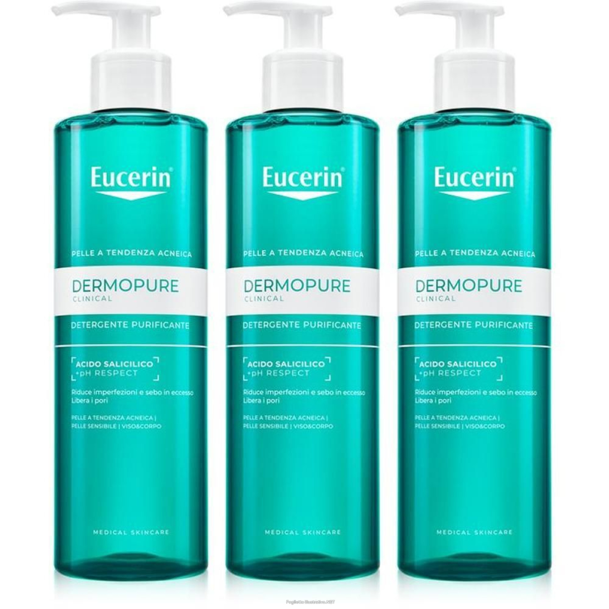 Acquista Online eucerin dermopure detergente purificate 3x400 ml e Cerca l'offerta più bassa
