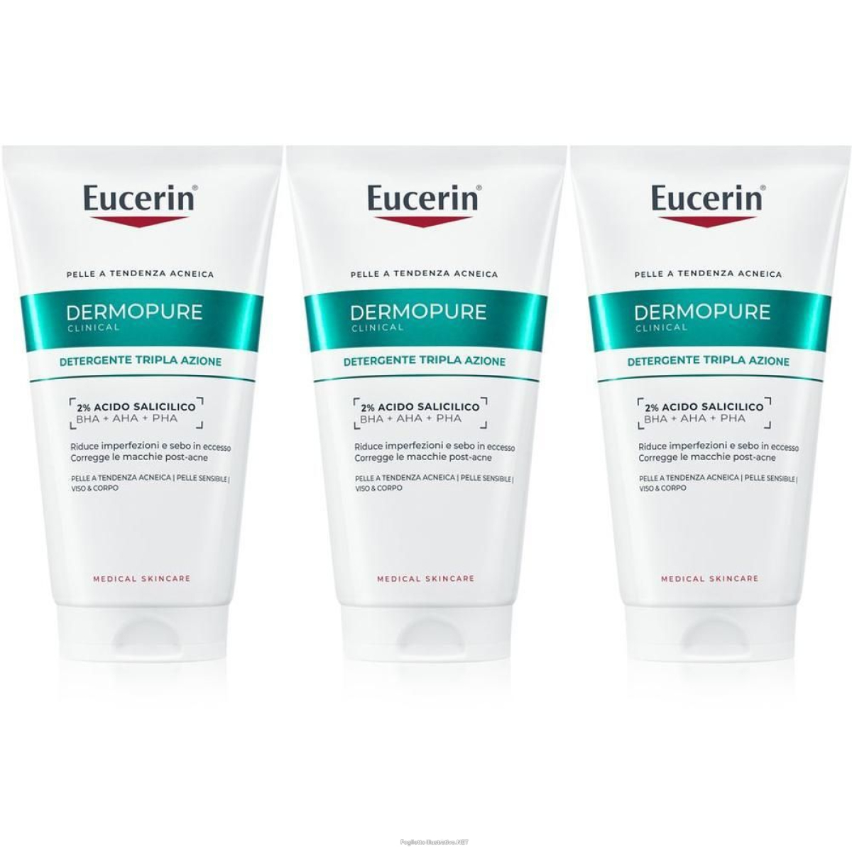 Acquista Online eucerin dermopure detergente tripla azione 150ml 3x150 ml e Cerca l'offerta più bassa