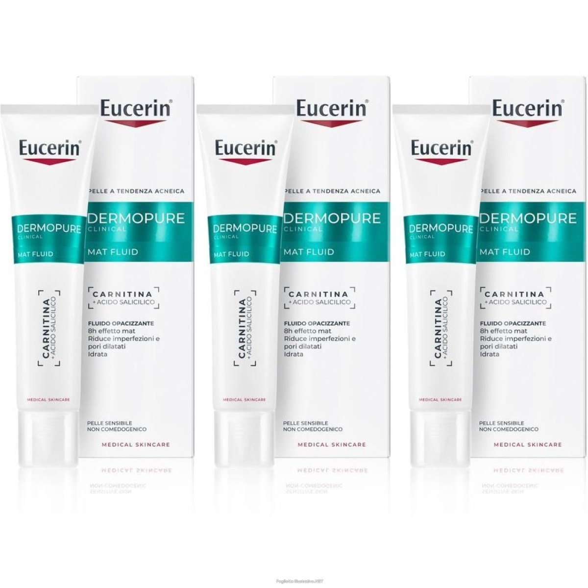Acquista Online eucerin dermopure mat fluid fluido opacizzante 3x40 ml e Cerca l'offerta più bassa