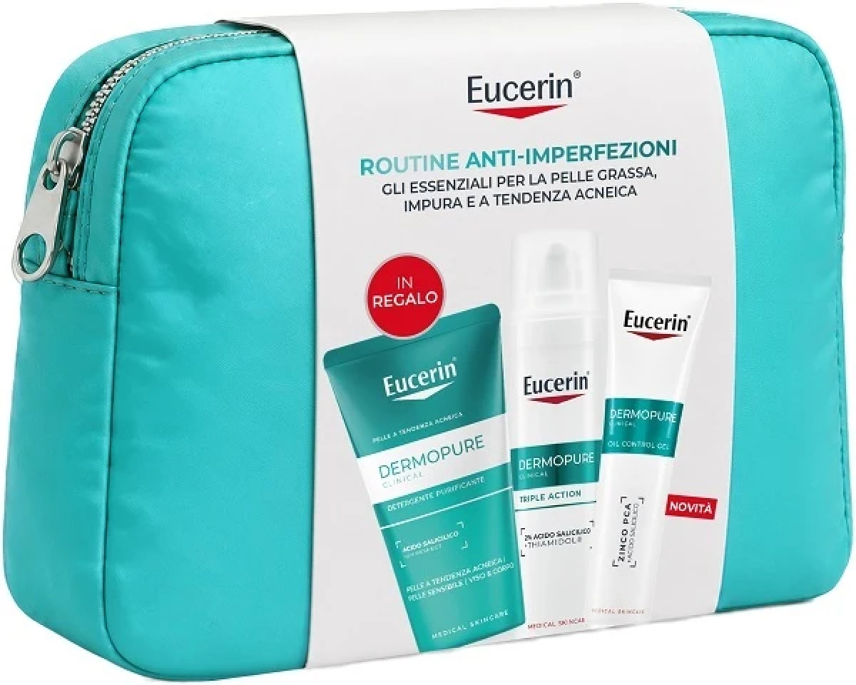Acquista Online Eucerin dermopure routine acne gel sebonormalizzante 40ml + 1 siero tripla azione 40ml + 1 detergente purificante 75ml e Cerca l'offerta più bassa