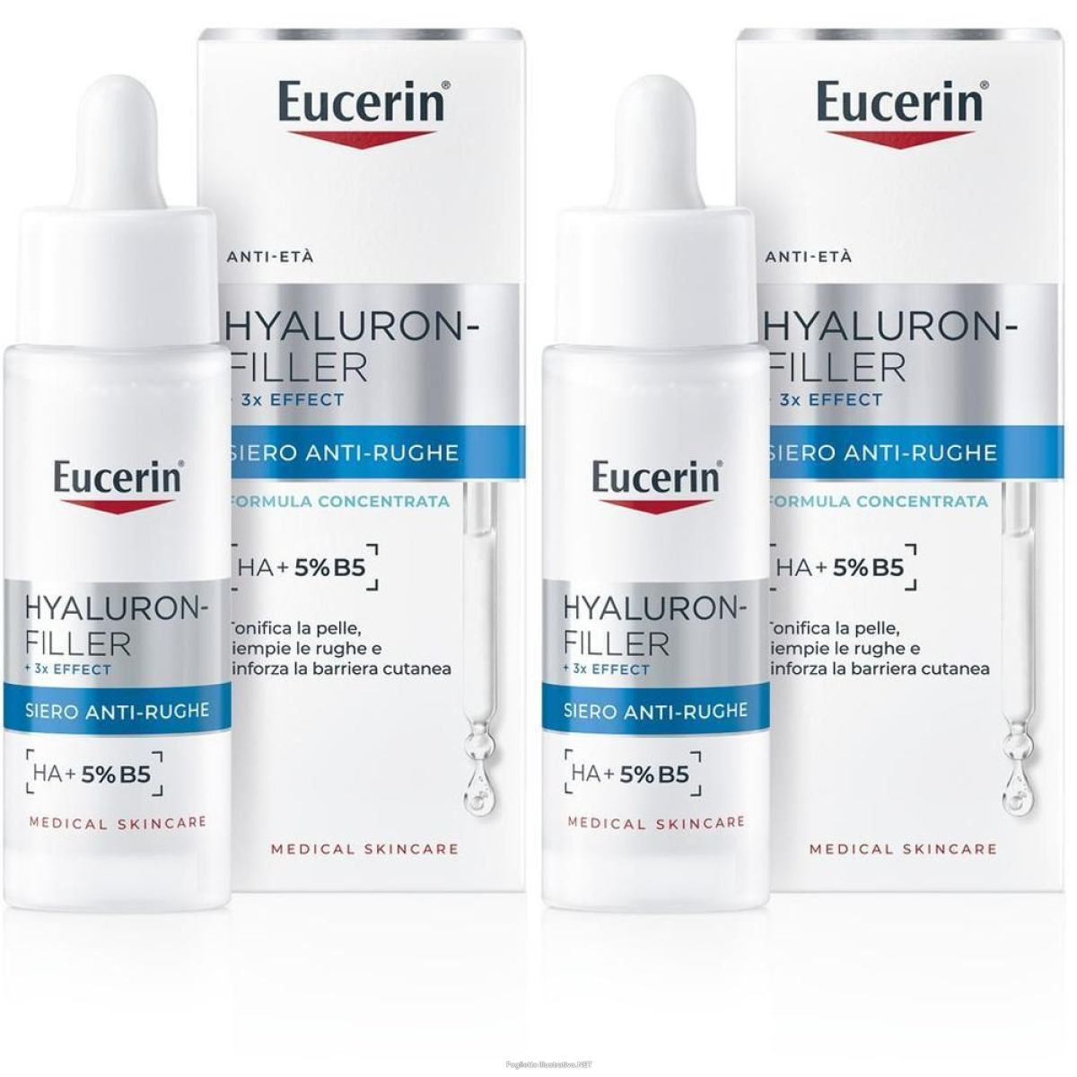 Acquista Online eucerin hyaluron-filler + 3x effect siero viso anti-rughe 2x30 ml e Cerca l'offerta più bassa