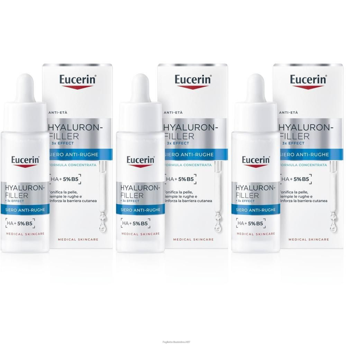 Acquista Online eucerin hyaluron-filler + 3x effect siero viso anti-rughe 3x30 ml e Cerca l'offerta più bassa