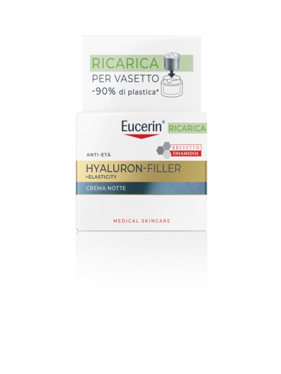 Acquista Online Eucerin hyaluron-filler + elasticity crema notte azione anti-età e antimacchie ricarica per vasetto 50ml e Cerca l'offerta più bassa