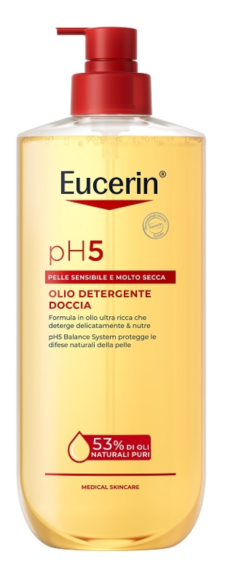 Acquista Online Eucerin ph5 olio detergente doccia 750 ml con 53% di oli naturali e dexpantenolo per pelle secca e sensibile e Cerca l'offerta più bassa