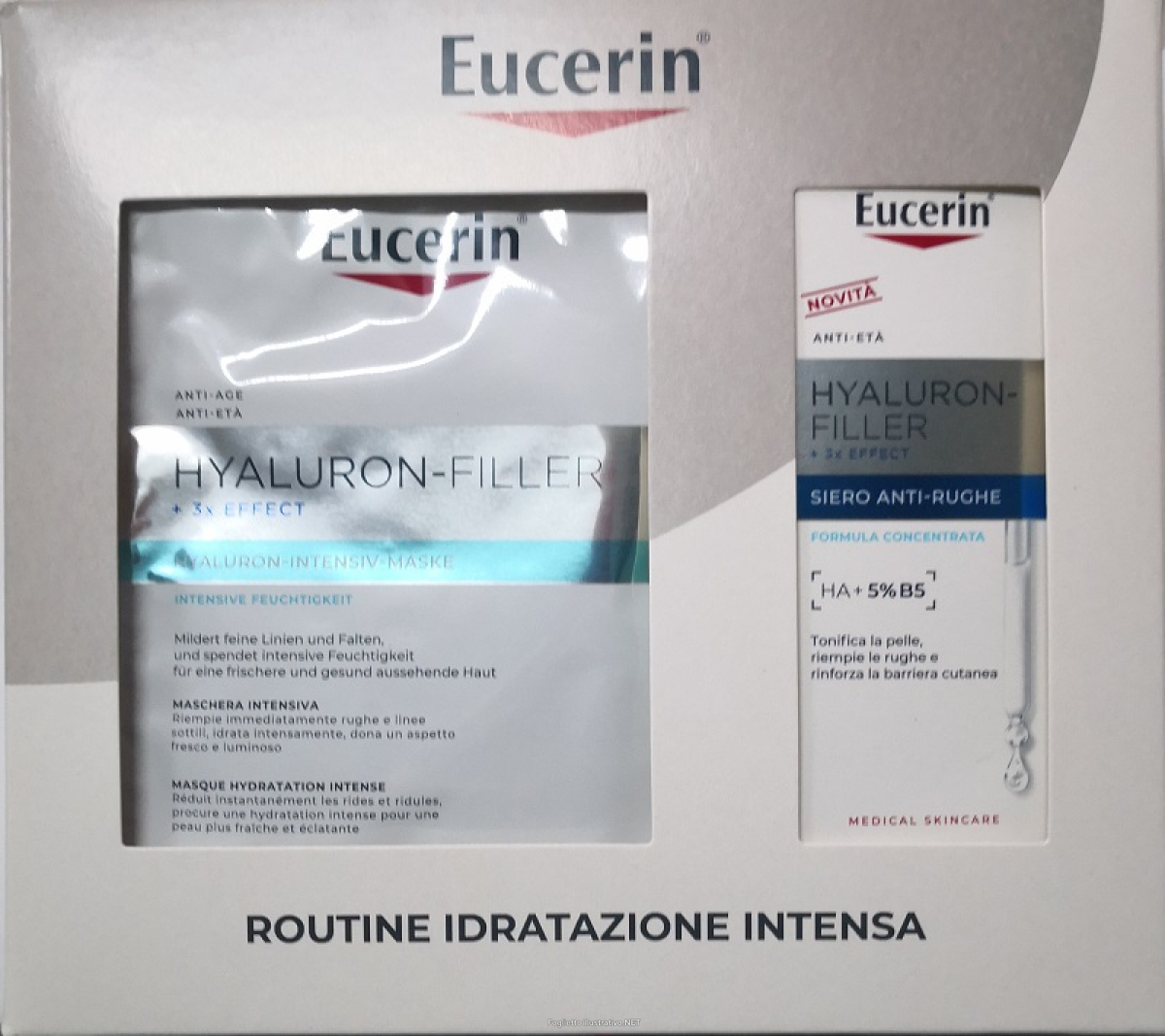 Acquista Online eucerin routine idratazione intensa hyaluron-filler + 3x effect cofanetto con maschera in tessuto idratante intensiva + siero antirughe 30ml e Cerca l'offerta più bassa