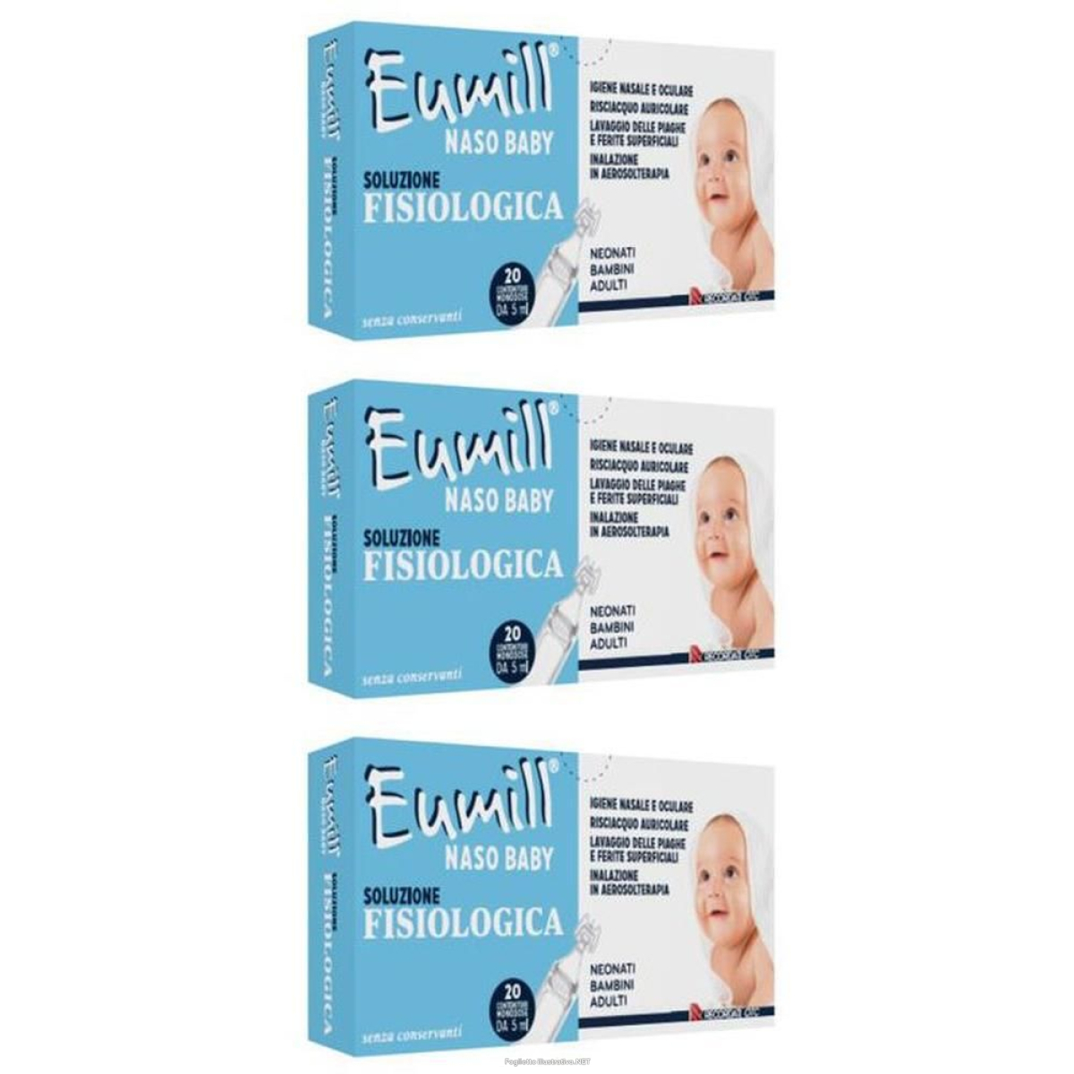 Acquista Online eumill naso baby soluzione fisiologica 20 contenitori monodose 5 ml 3x e Cerca l'offerta più bassa