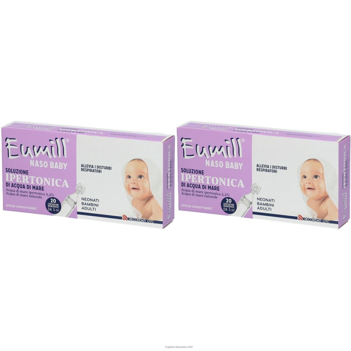 Acquista Online eumill® naso baby soluzione ipertonica set da 2 2x20x5 ml fiale e Cerca l'offerta più bassa
