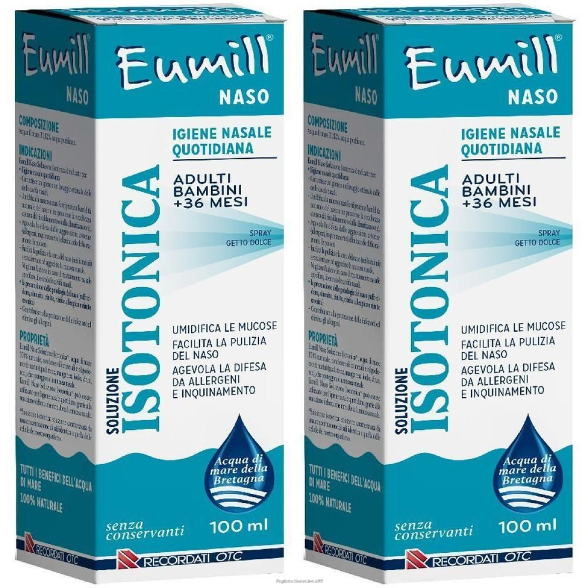 Acquista Online eumill® naso soluzione isotonica 2x100 ml spray nasale e Cerca l'offerta più bassa