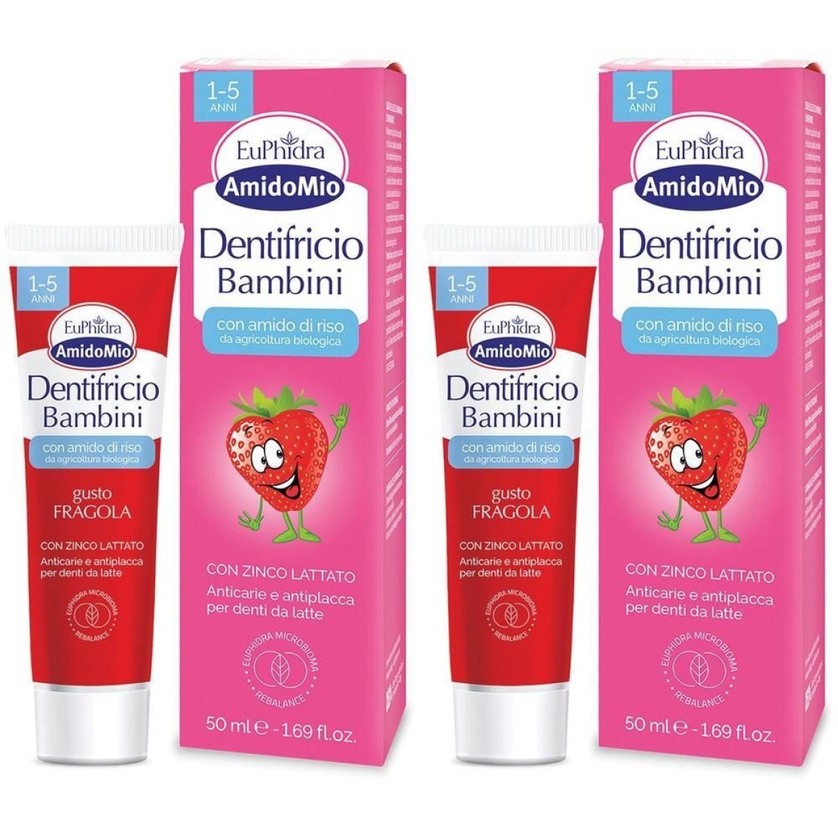Acquista Online Euphidra amidomio dentifricio fragola 1-5 anni 2x50 ml e Cerca l'offerta più bassa