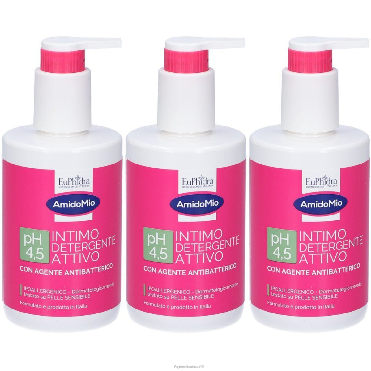 Acquista Online euphidra amidomio intimo detergente attivo 3x250 ml sapone liquido e Cerca l'offerta più bassa