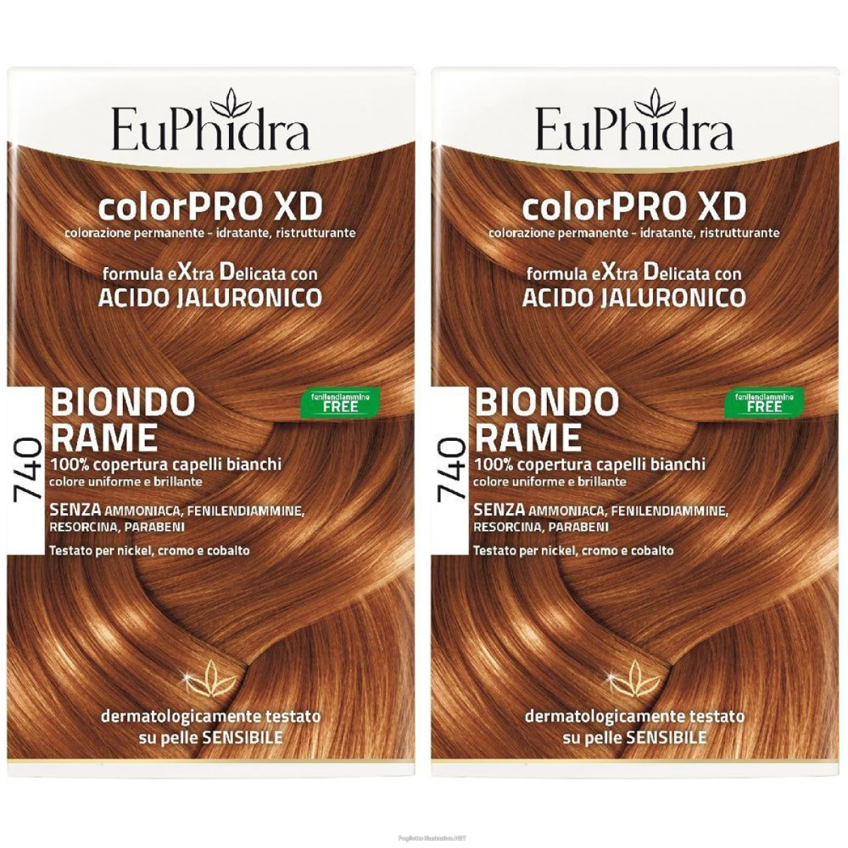Acquista Online euphidra colorpro xd 740 biondo rame set da 2 2x50 ml lozione per cape e Cerca l'offerta più bassa