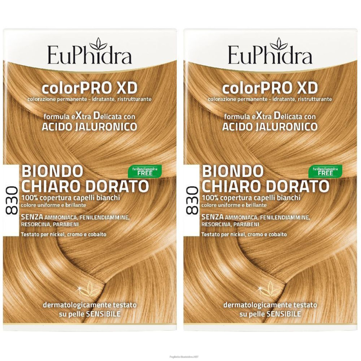 Acquista Online euphidra colorpro xd 830 biondo chiaro dorato set da 2 2x50 ml lozione e Cerca l'offerta più bassa