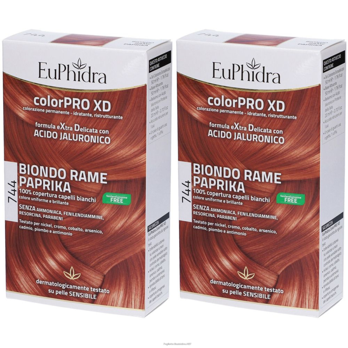 Acquista Online euphidra colorpro xd biondo rame paprica paprika 744 set da 2 2x50 ml e Cerca l'offerta più bassa