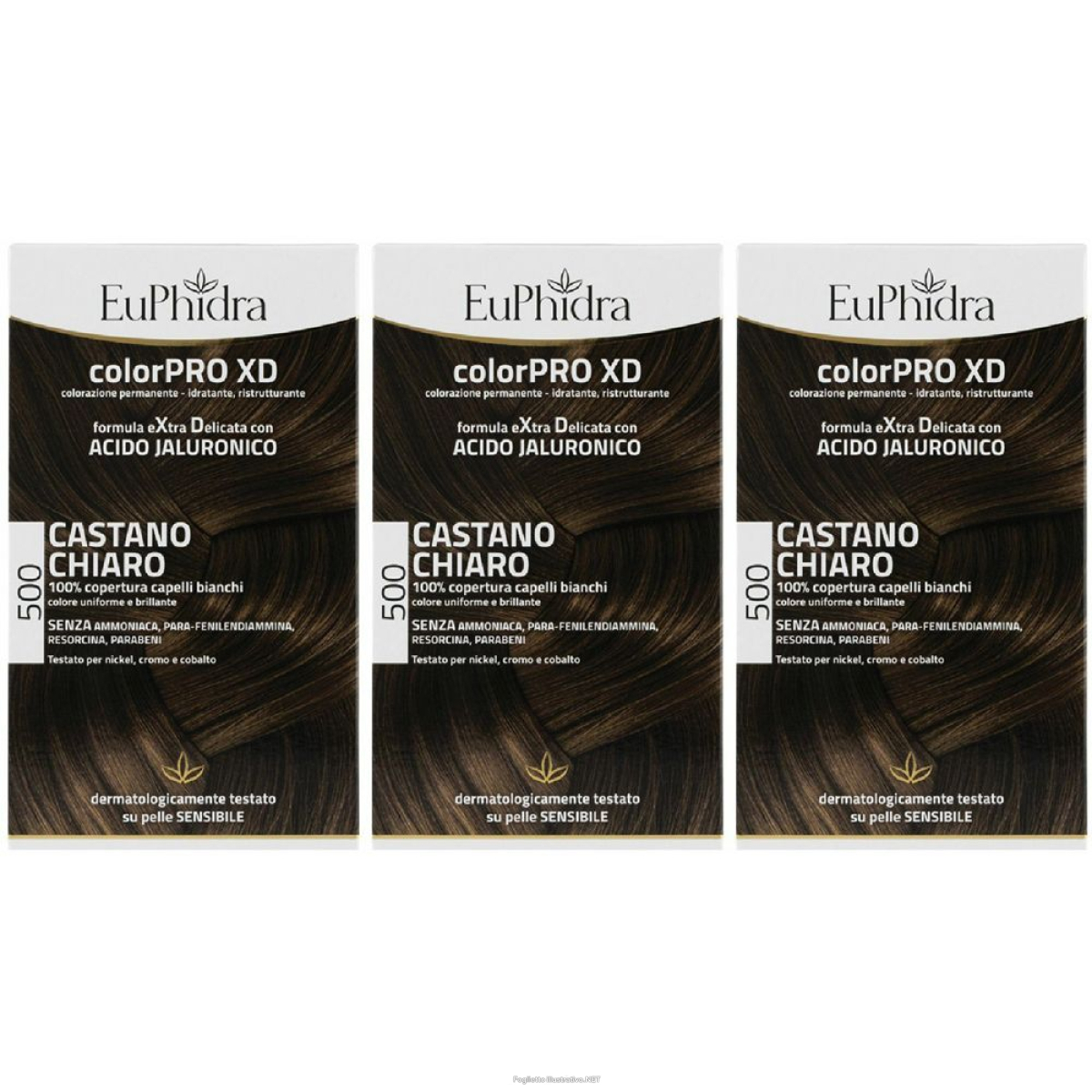 Acquista Online euphidra colorpro xd castano chiaro 500 set da 3 3x50 ml lozione e Cerca l'offerta più bassa