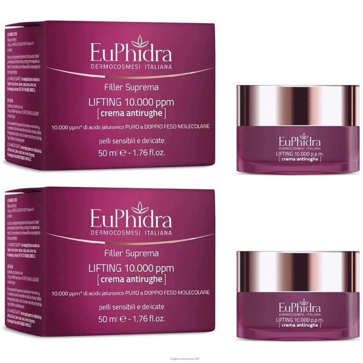Acquista Online euphidra crema lifting antirughe 10000 ppm set da 2 2x50 ml e Cerca l'offerta più bassa