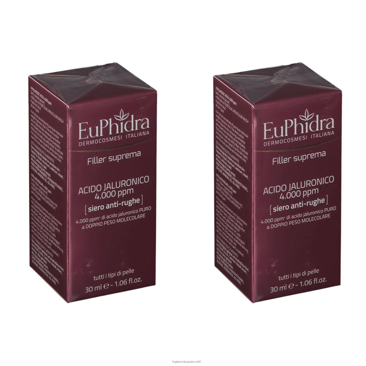 Acquista Online euphidra filler suprema acido jaluronico 4.000 ppm 2x30 ml concentrato e Cerca l'offerta più bassa