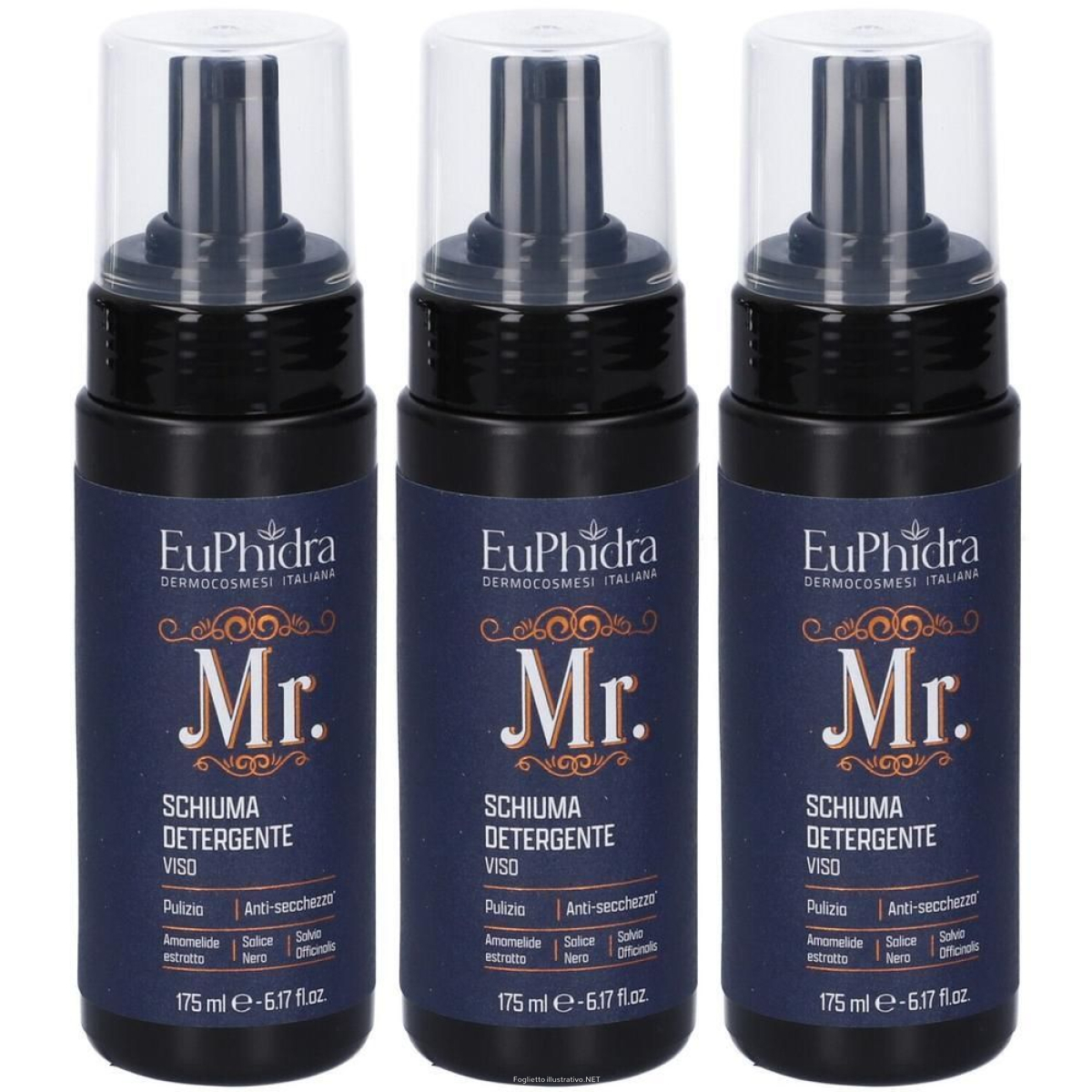 Acquista Online euphidra mr. schiuma detergente viso uomo 3x175 ml e Cerca l'offerta più bassa