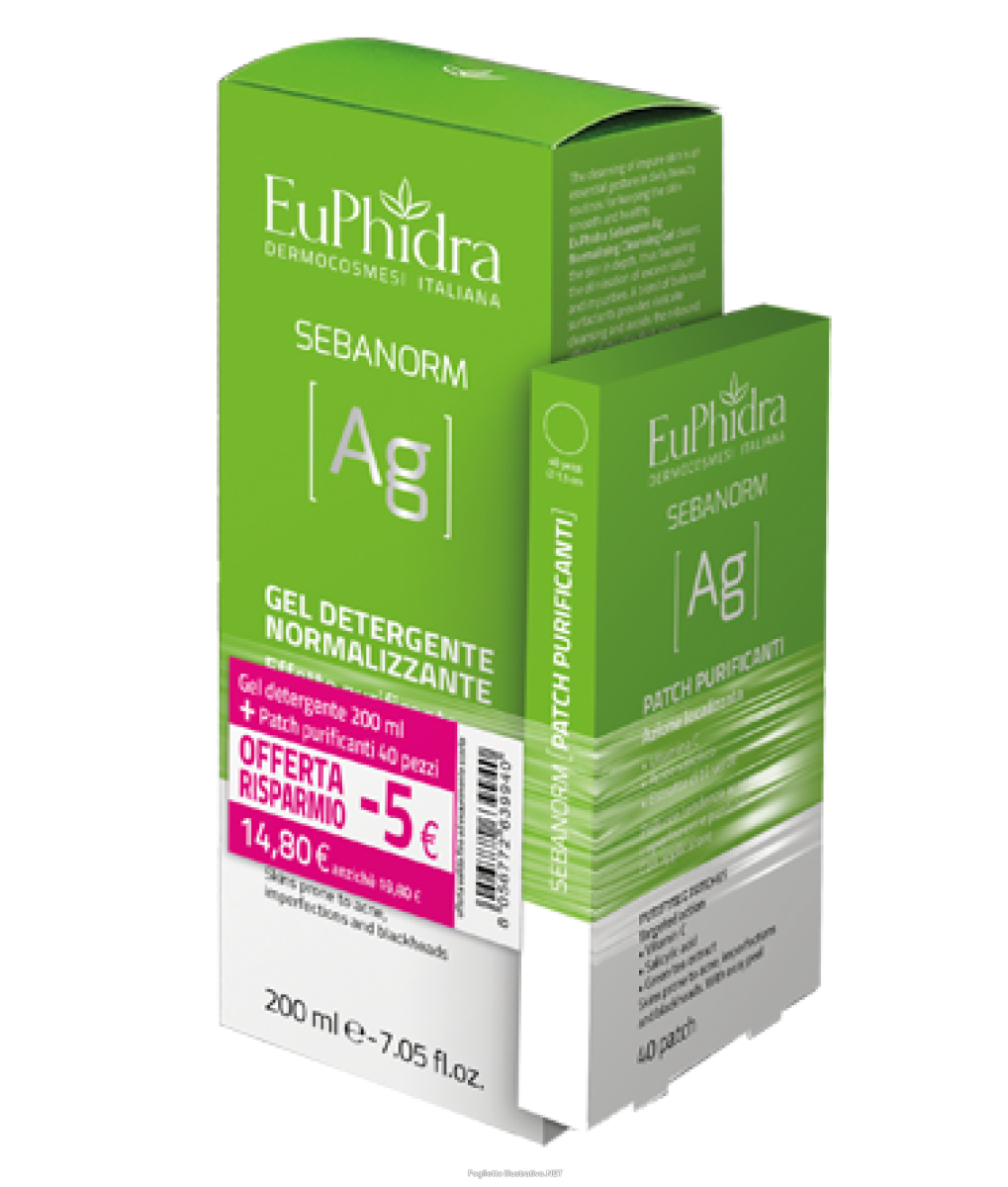 Acquista Online euphidra sebanorm argento gel detergente 200 ml + 40 patch acne e Cerca l'offerta più bassa