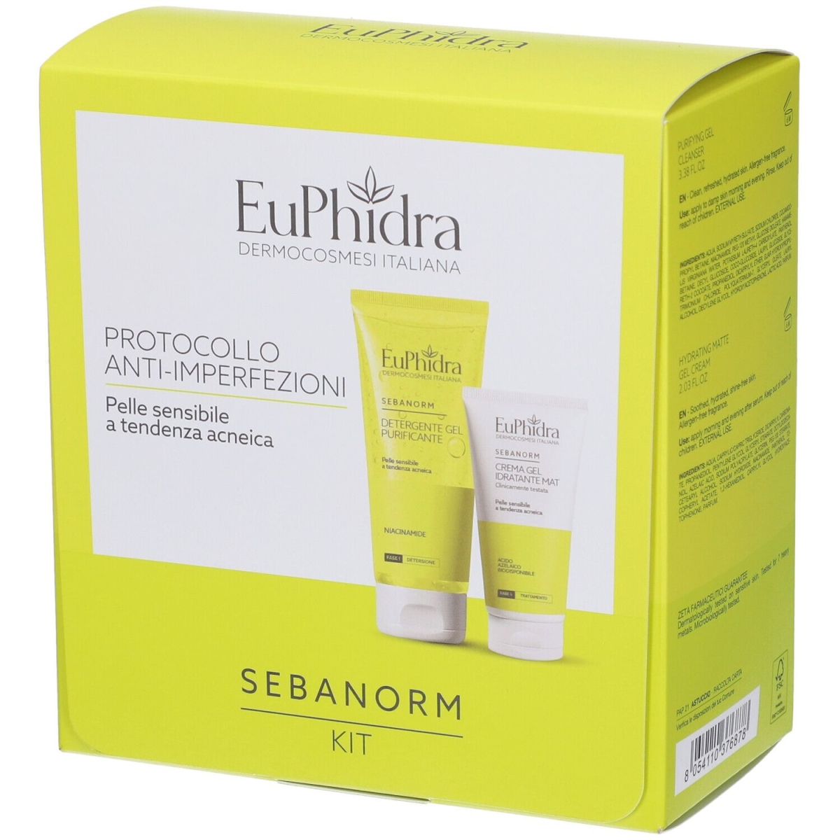 Acquista Online Euphidra sebanorm kit protocollo anti imperfezioni detergente gel puri e Cerca l'offerta più bassa