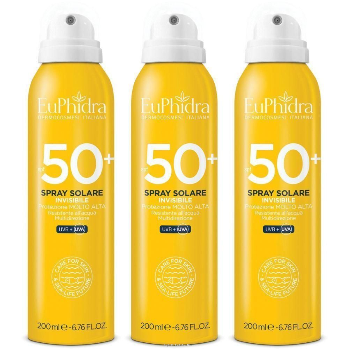 Acquista Online euphidra spray solare spf 50+ 3x200 ml e Cerca l'offerta più bassa