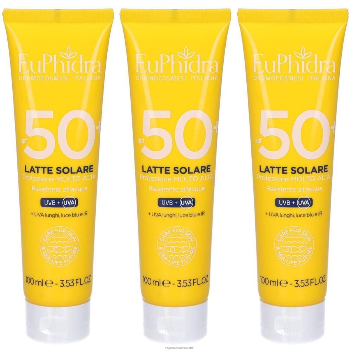 Acquista Online euphidra travelsize latte solare spf 50+ 3x100 ml e Cerca l'offerta più bassa