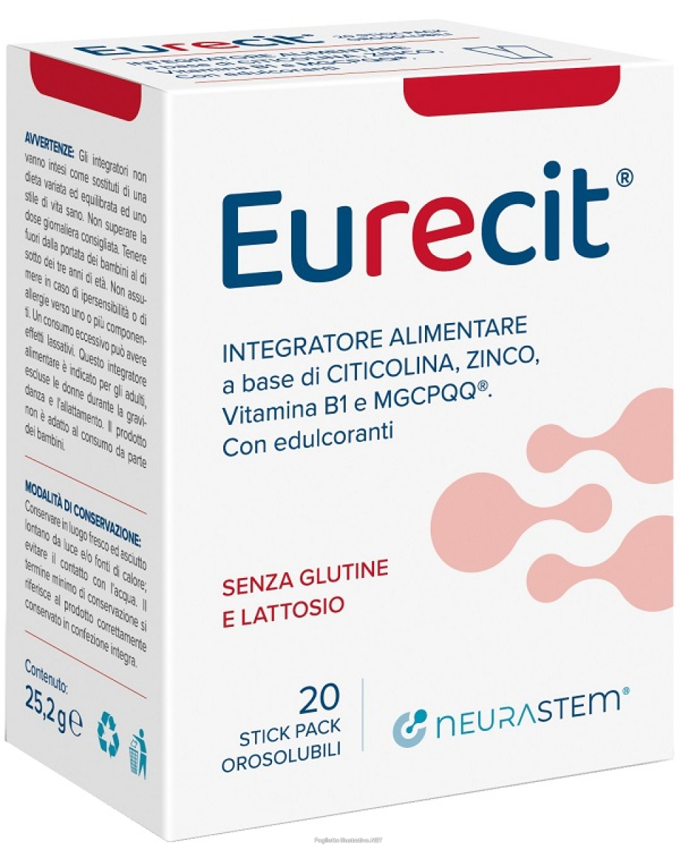 Acquista Online eurecit integratore per sistema nervoso e funzione cognitiva 20 stick pack orosolubili e Cerca l'offerta più bassa