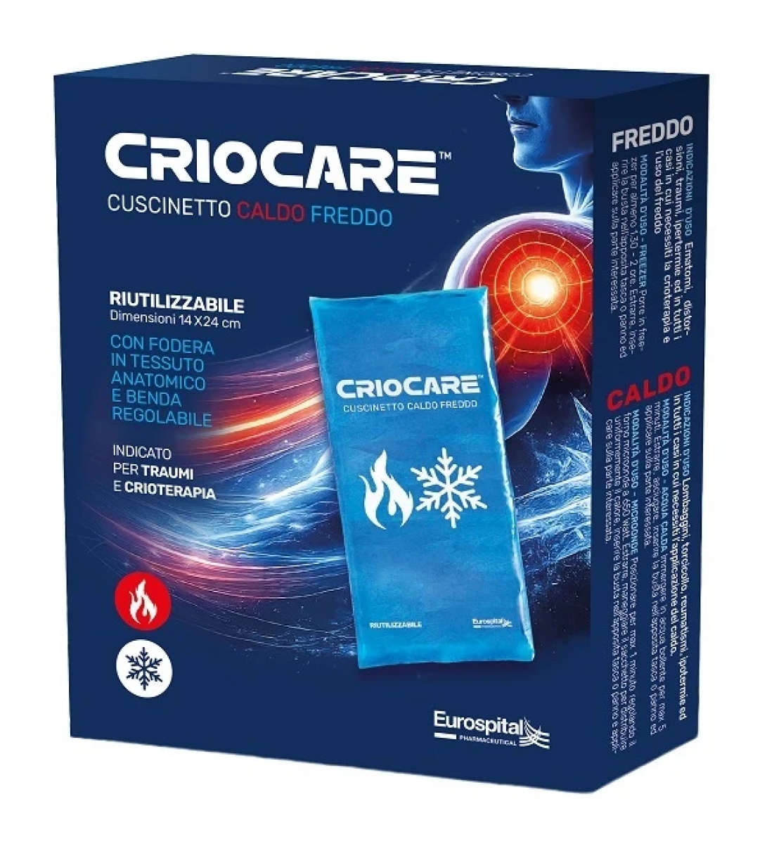 Acquista Online Eurospital criocare cuscinetto in gel caldo e freddo per i traumi e la crioterapia 14 x 24 cm e Cerca l'offerta più bassa