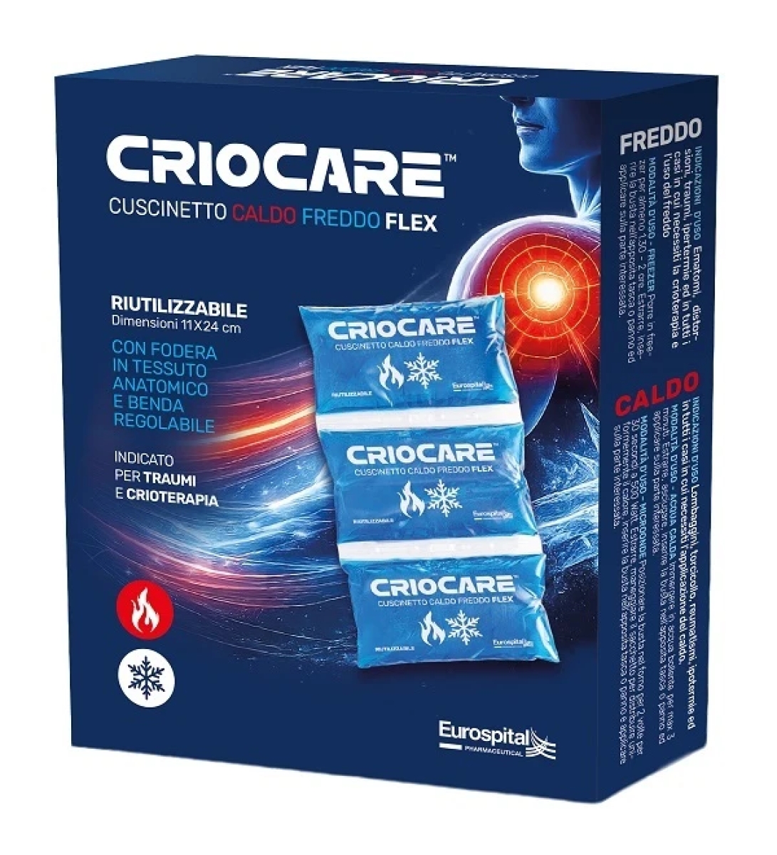 Acquista Online Eurospital criocare flex cuscinetto in gel caldo e freddo per i traumi e i dolori 11x24 cm e Cerca l'offerta più bassa