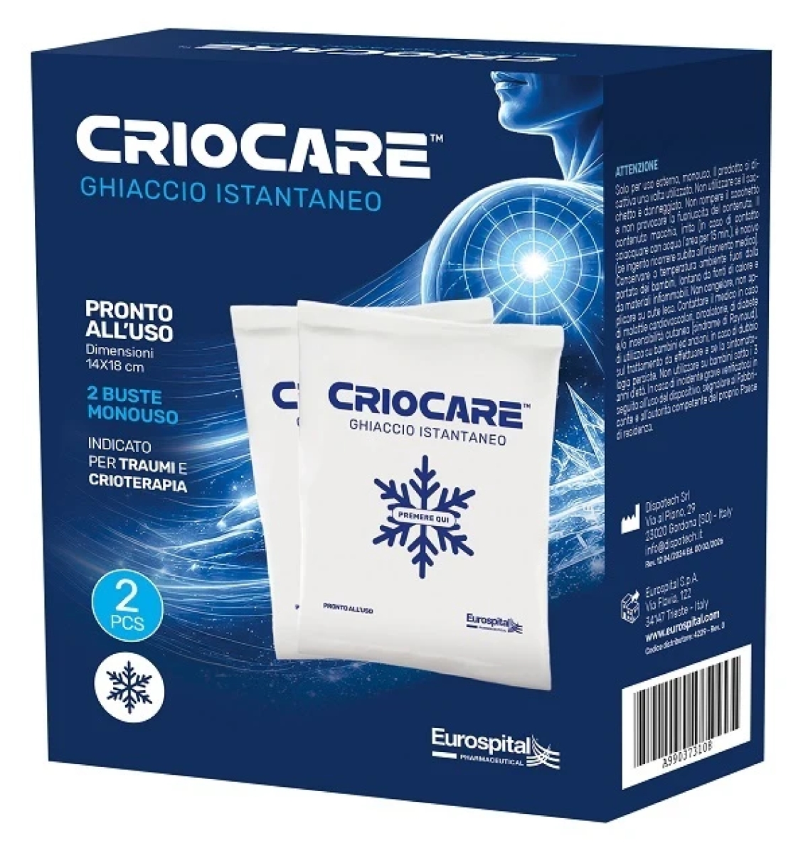 Acquista Online Eurospital criocare ghiaccio istantaneo monouso, 2 sacchetti e Cerca l'offerta più bassa
