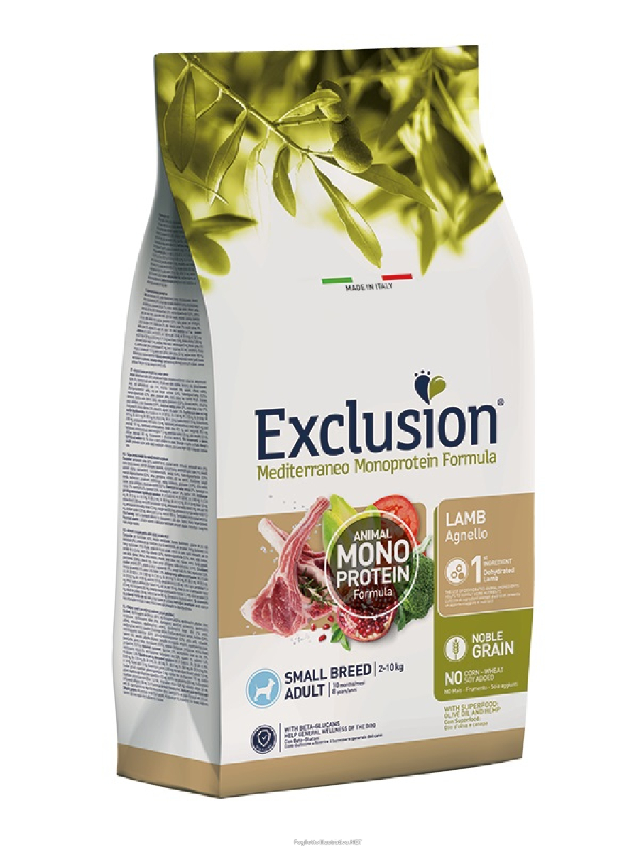 Acquista Online exclusion mediterraneo monoprotein noble grain adult lamb small 7 kg e Cerca l'offerta più bassa