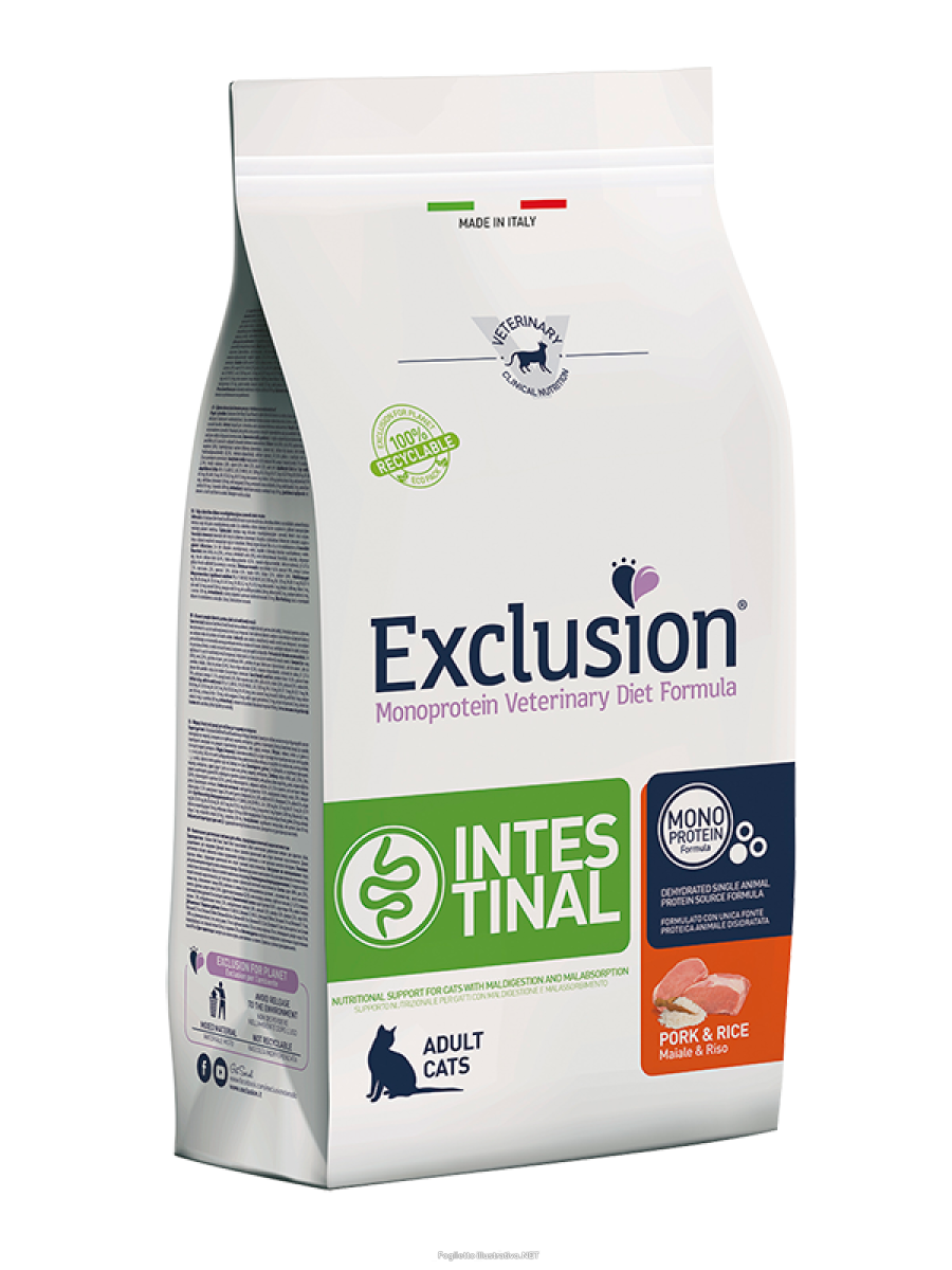 Acquista Online exclusion monoprotein veterinary diet formula intestinal maiale/riso per gatti adulti sacco 300g e Cerca l'offerta più bassa