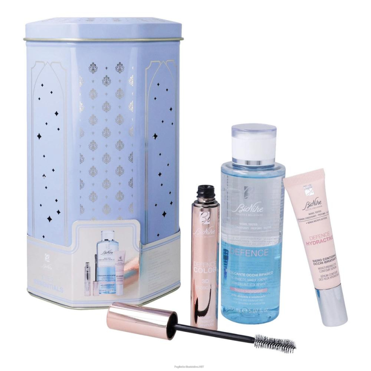 Acquista Online eyes essential kit natale 2024 defence color 3d mascara 11 ml + defence lozione bifasica struccante occhi 50 ml + defence hydractive contorno occhi 15 ml e Cerca l'offerta più bassa