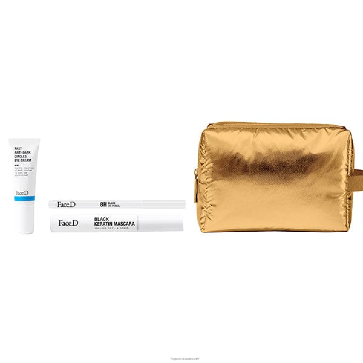 Compra Online face d golden eyes kit xmas25 1 black keratin mascara + 1 fast anti dark circles eye cream 7 ml + 1 8h black eye pencil + 1 padded pouch e Trova l'offerta più bassa