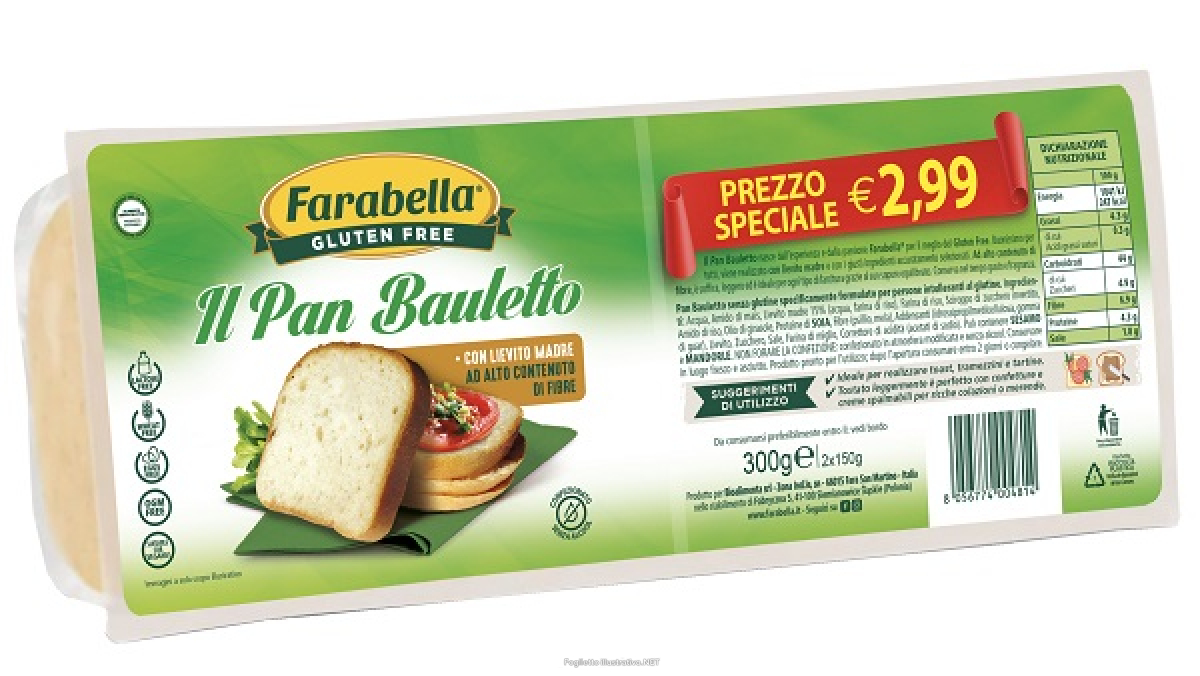 Compra Online farabella gluten free il pan bauletto promo 2 x 150 g senza lattosio, senza uova, senza alcol ogm e Trova l'offerta più bassa