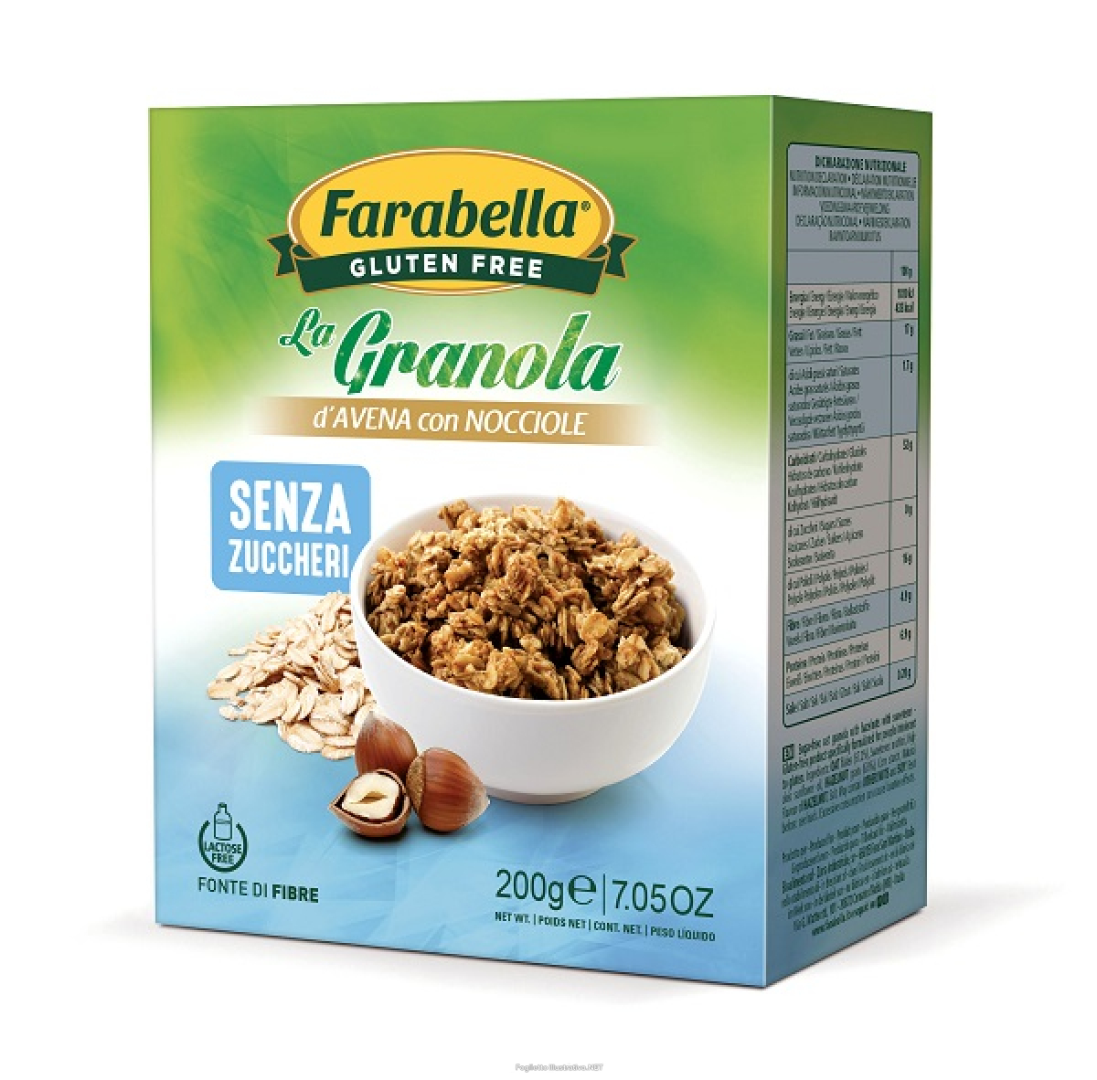 Compra Online farabella gluten free la granola d'avena con nocciole senza zuccheri senza lattosio 200 g e Trova l'offerta più bassa