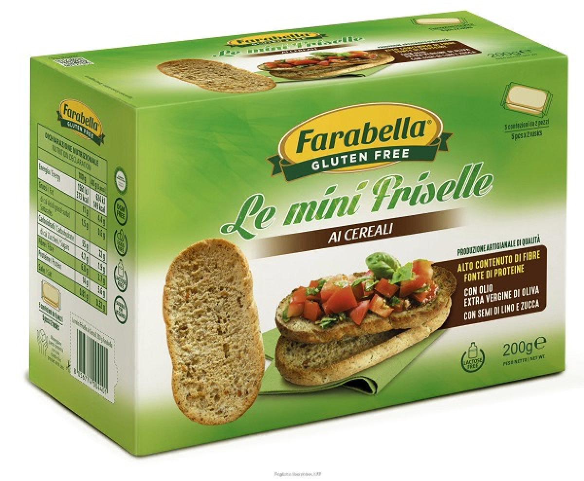Compra Online farabella gluten free le mini friselle ai cereali con olio extra vergine di oliva con semi di lino e zucca senza lattosio 5 confezioni x 40 g e Trova l'offerta più bassa