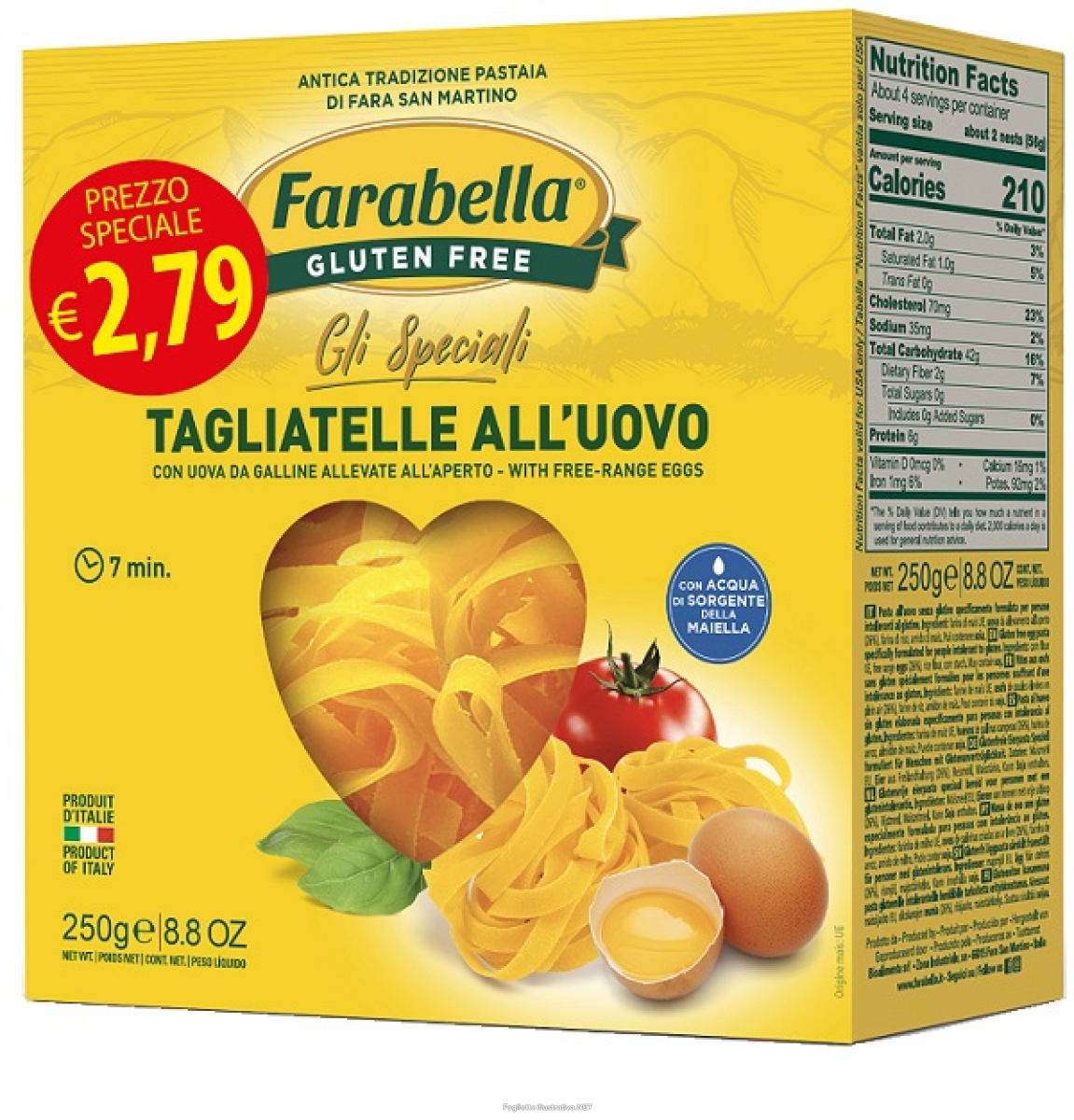 Compra Online farabella tagliatelle all’uovo senza glutine 250 g e Trova l'offerta più bassa