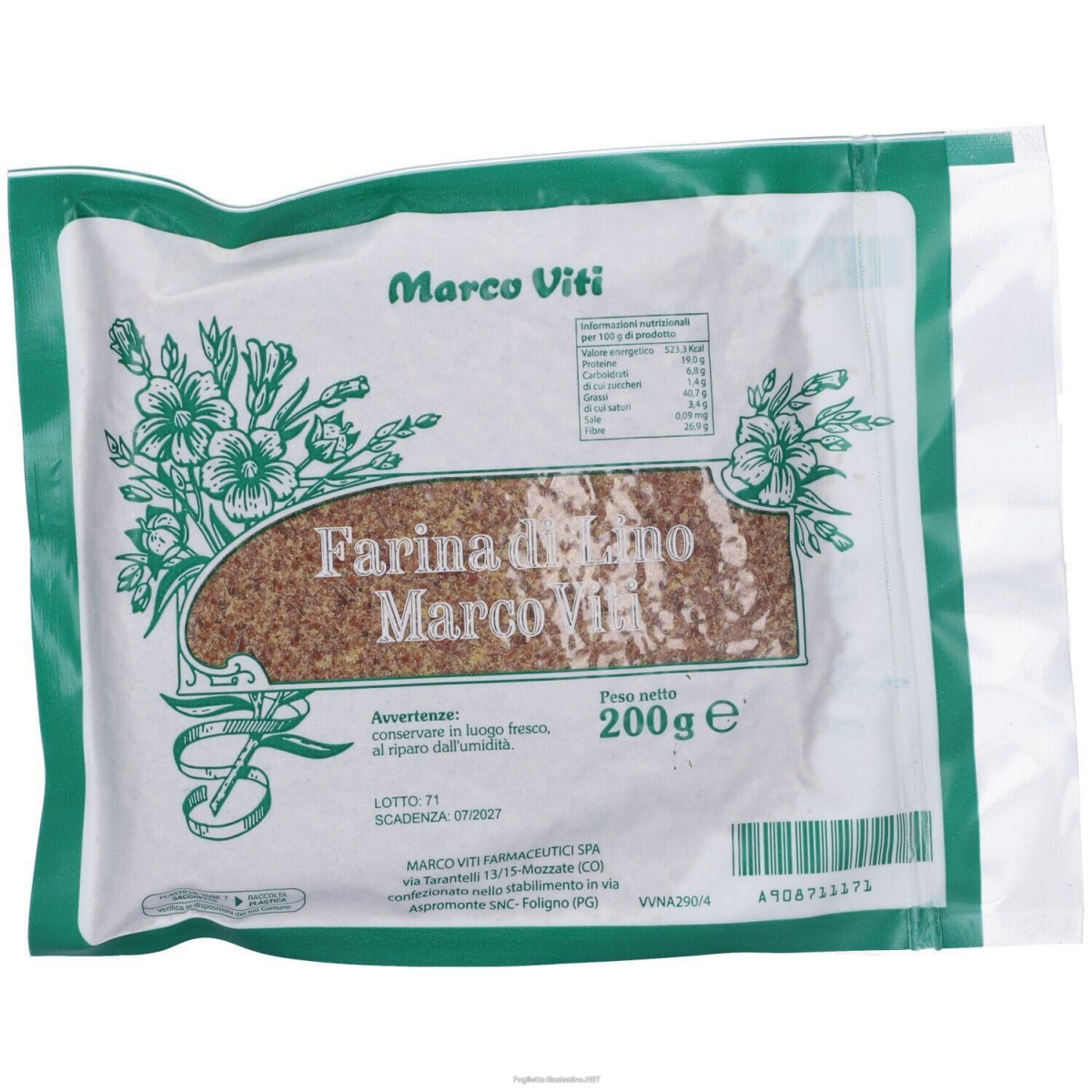 Compra Online farina di lino marco viti 4x200 g seme lino e Trova l'offerta più bassa