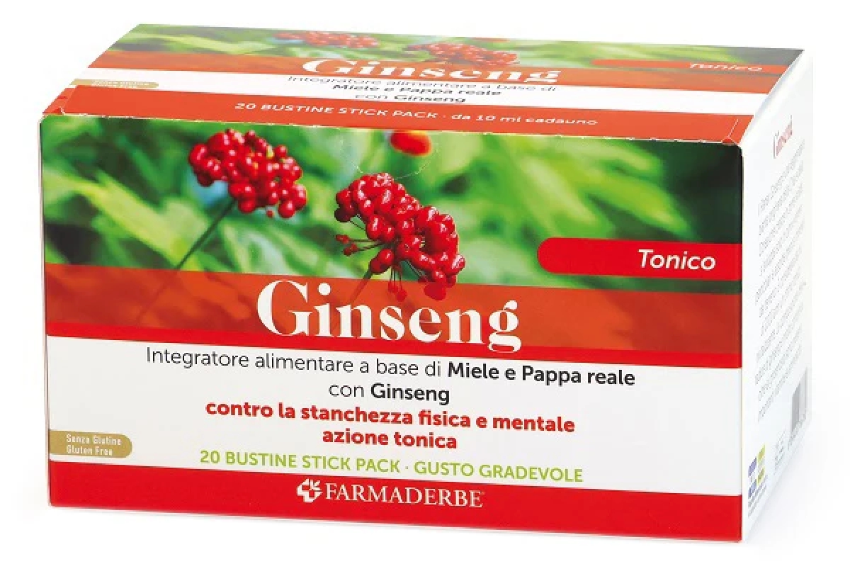 Compra Online Farmaderbe ginseng - integratore alimentare tonificante e ricostituente, 20 stick da 10 ml e Trova l'offerta più bassa