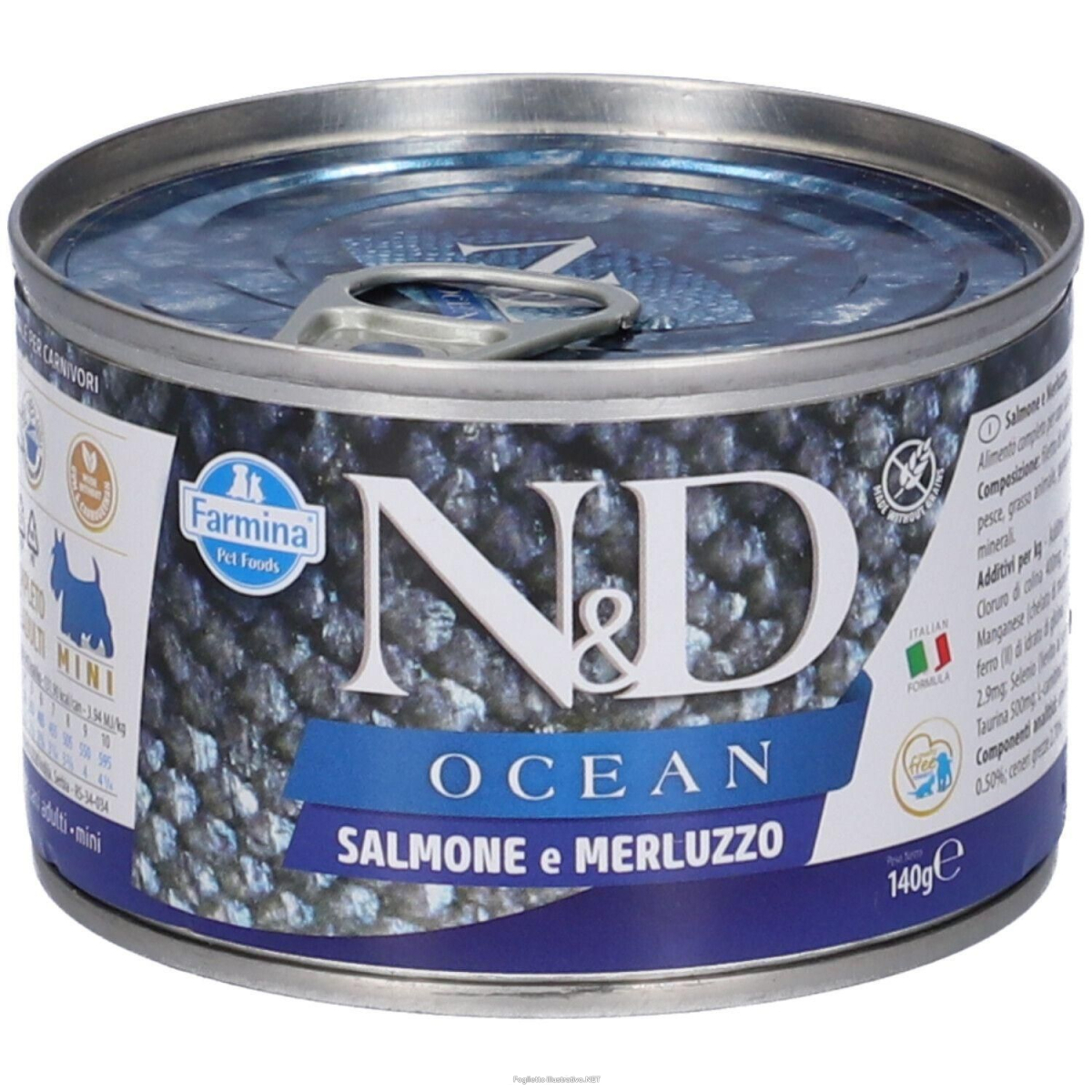 Compra Online farmina n&d dog ocean sea salmone & merluzzo adult mini 4x140 g e Trova l'offerta più bassa