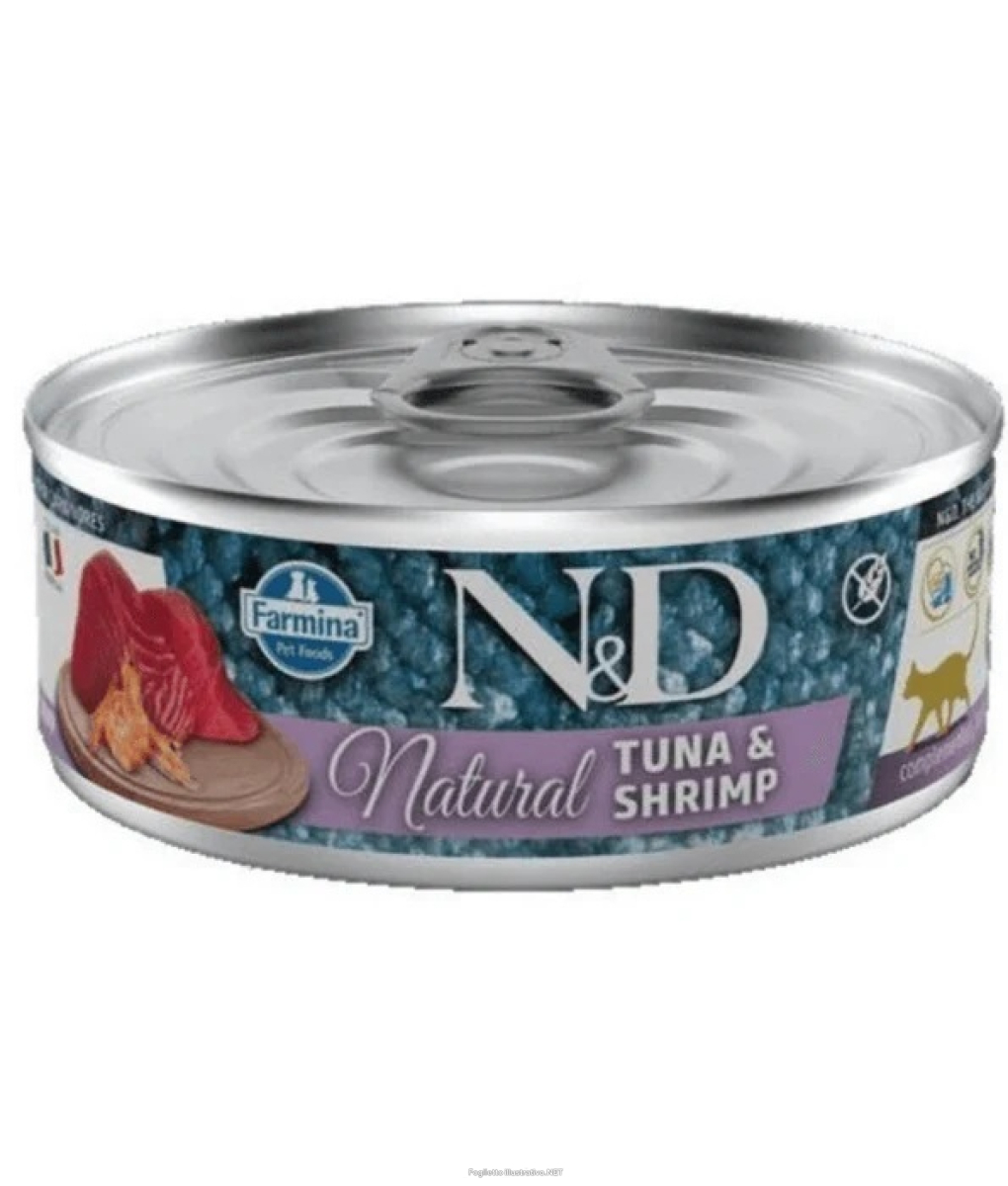 Compra Online farmina n&d natural con tonno & gamberetto wet food per gatti adult 70 e Trova l'offerta più bassa