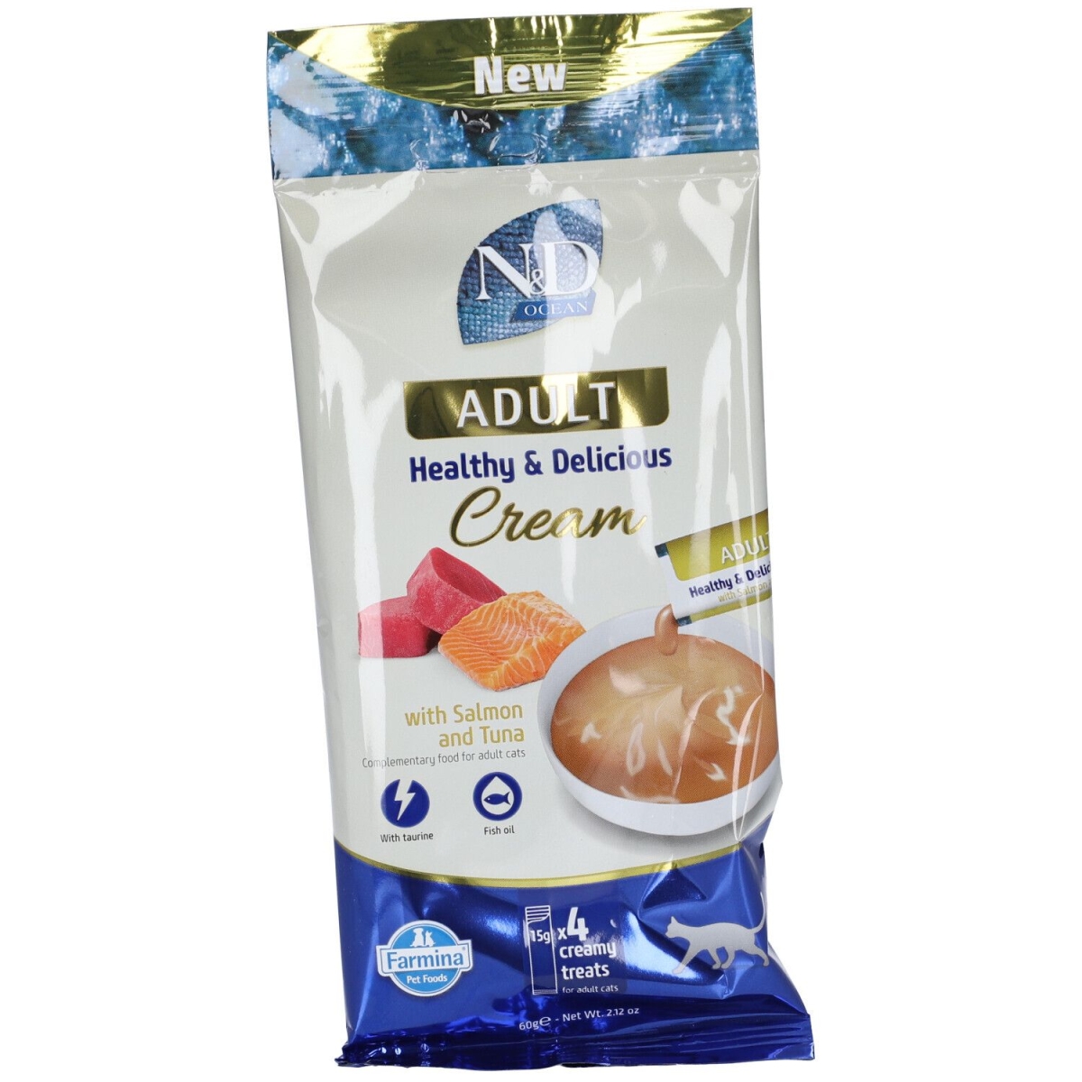 Compra Online Farmina n&d ocean healthy & delicious cream con tonno e salmone mangim e Trova l'offerta più bassa