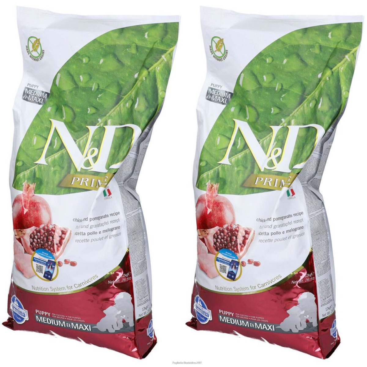 Compra Online farmina® n&d prime chicken & pomegranate puppy medium maxi set da 2 e Trova l'offerta più bassa