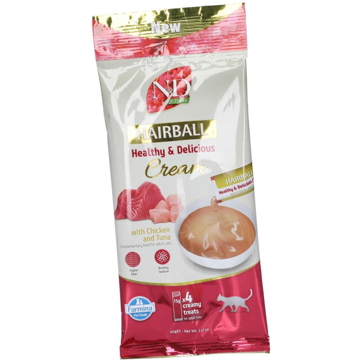 Compra Online Farmina n&d quinoa hairball healthy & delicious cream con pollo e tonn e Trova l'offerta più bassa