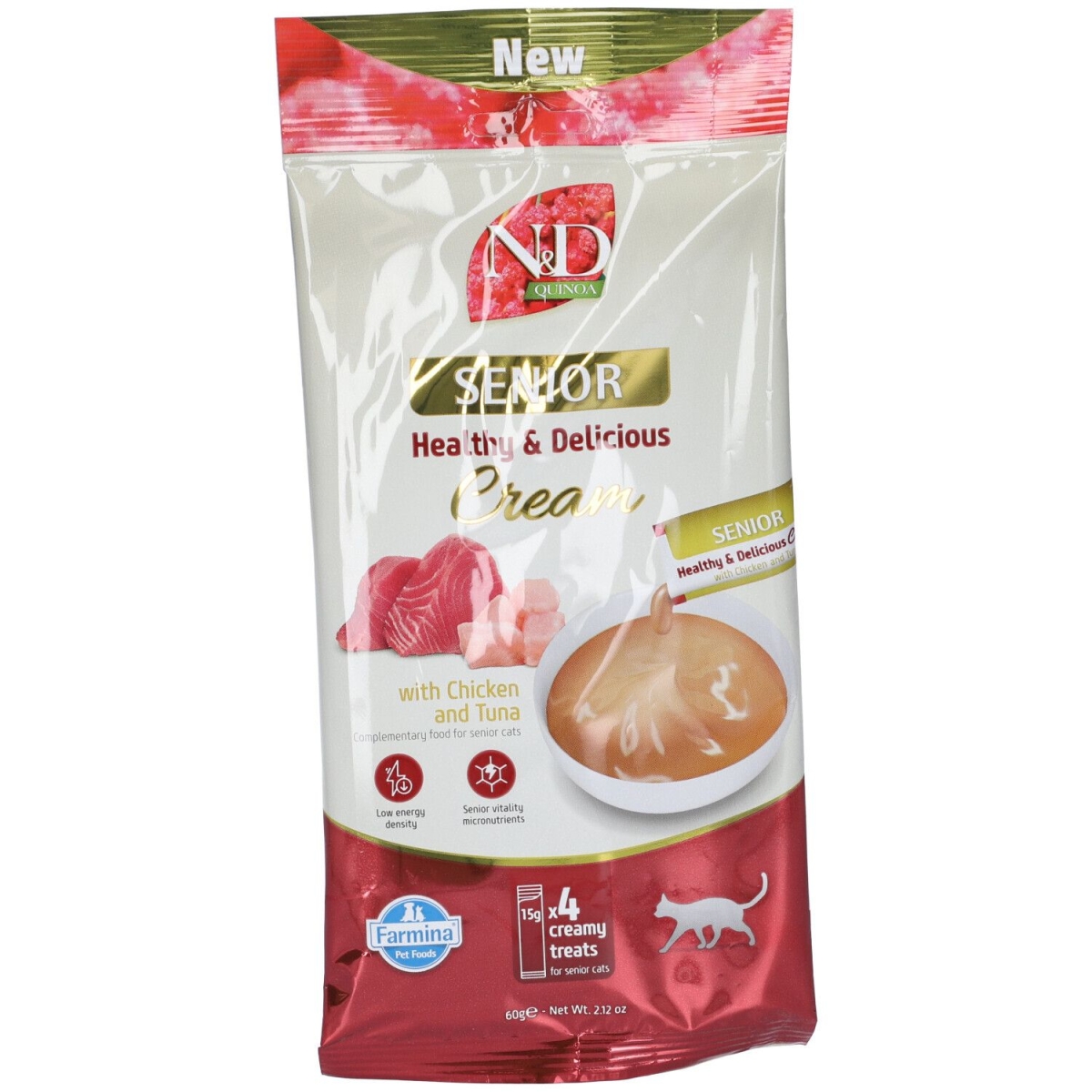 Compra Online Farmina n&d quinoa senior healthy & delicious cream con pollo e tonno e Trova l'offerta più bassa