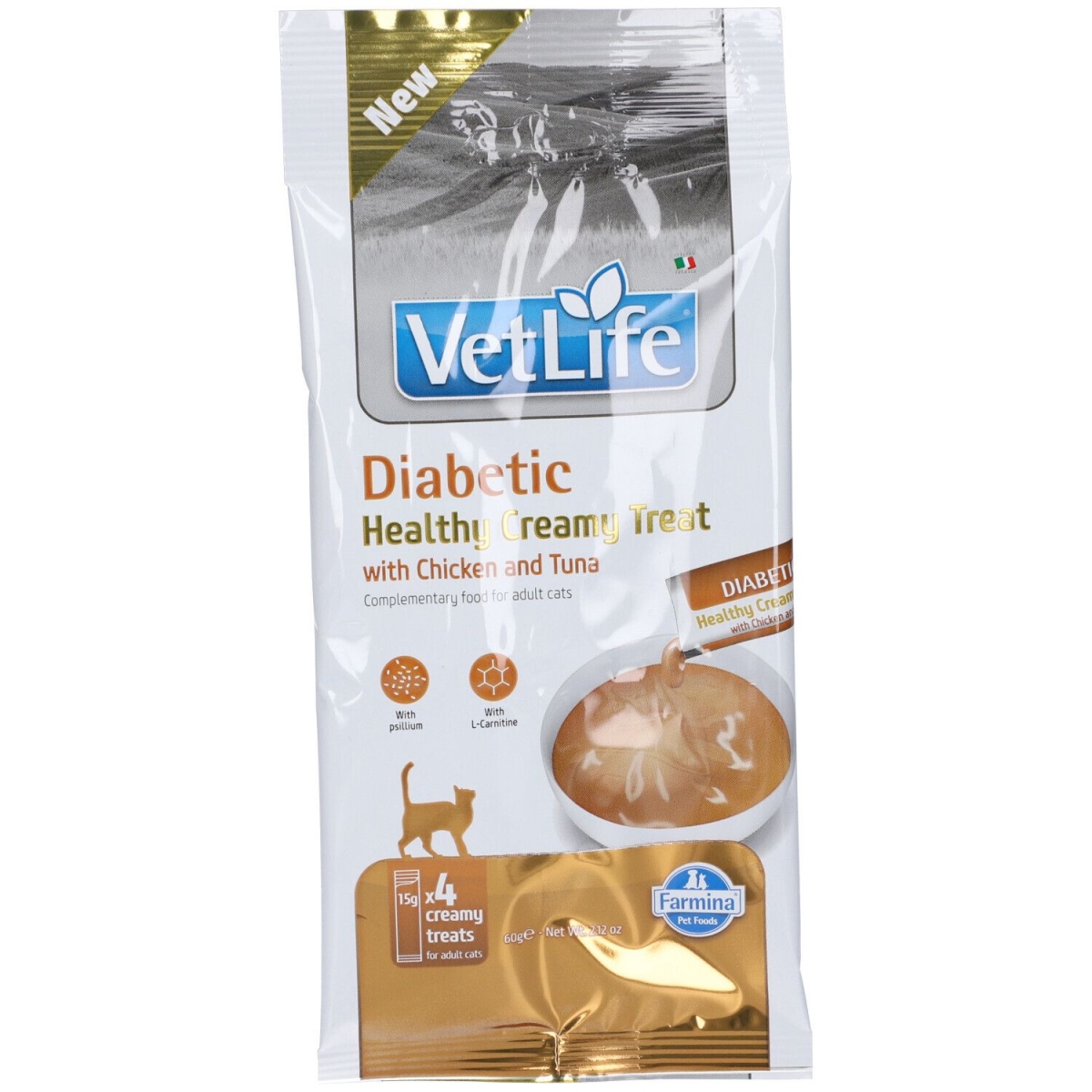 Compra Online Farmina vet life diabetic healthy creamy treat con pollo e tonno 60 g e Trova l'offerta più bassa